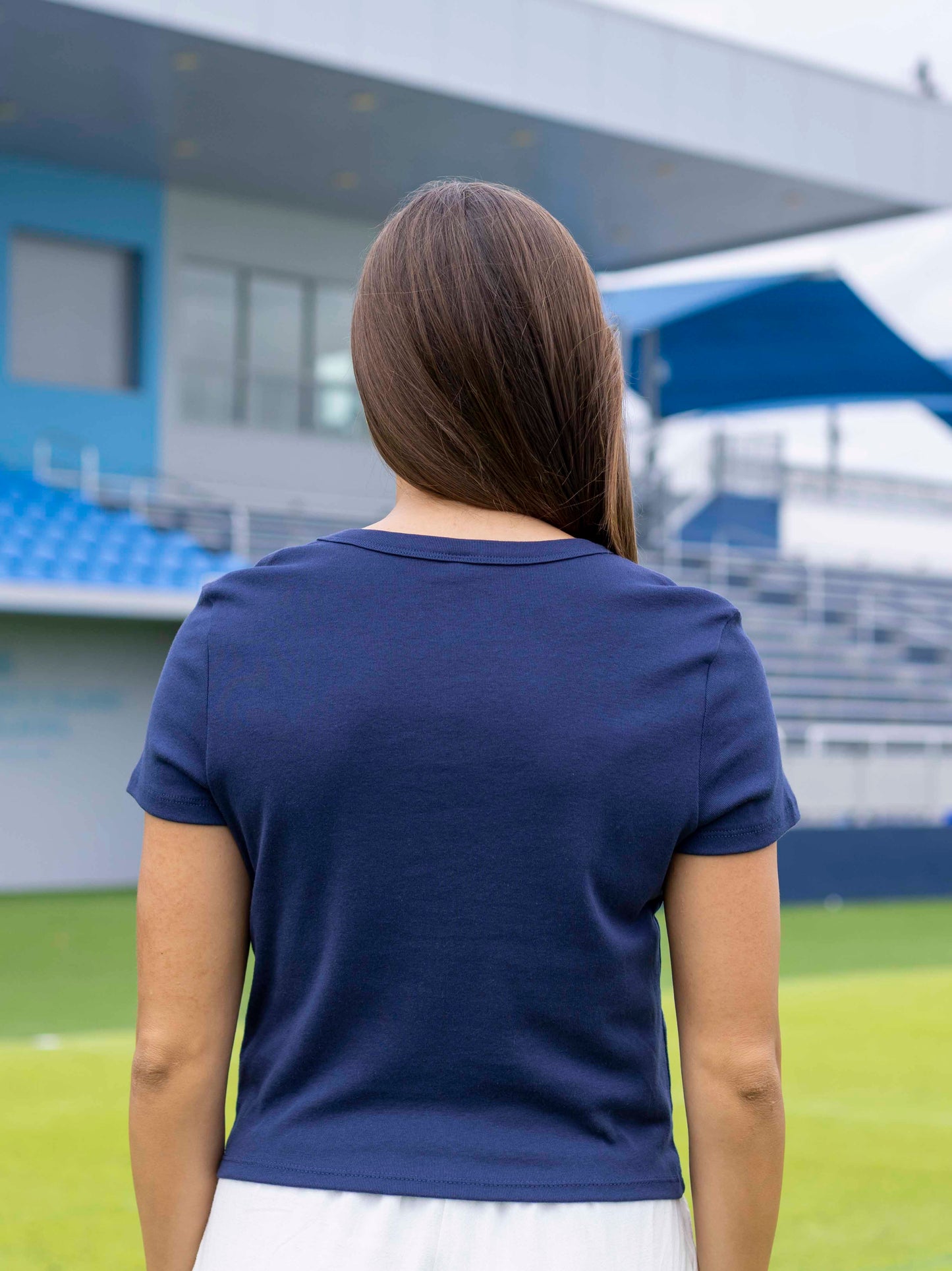 FCN Ladies Crop Tee Navy