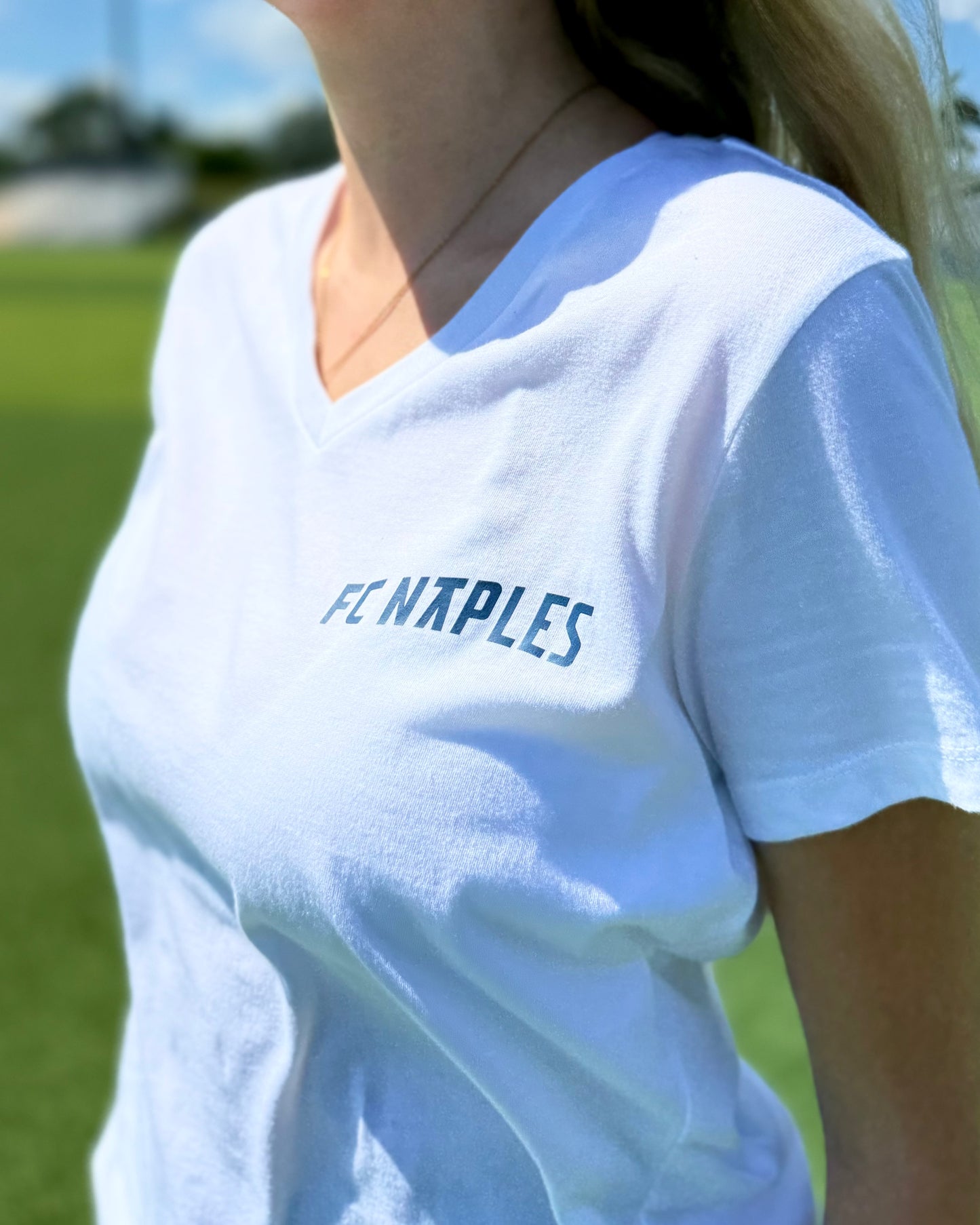 Fc Naples Ladies Vneck white