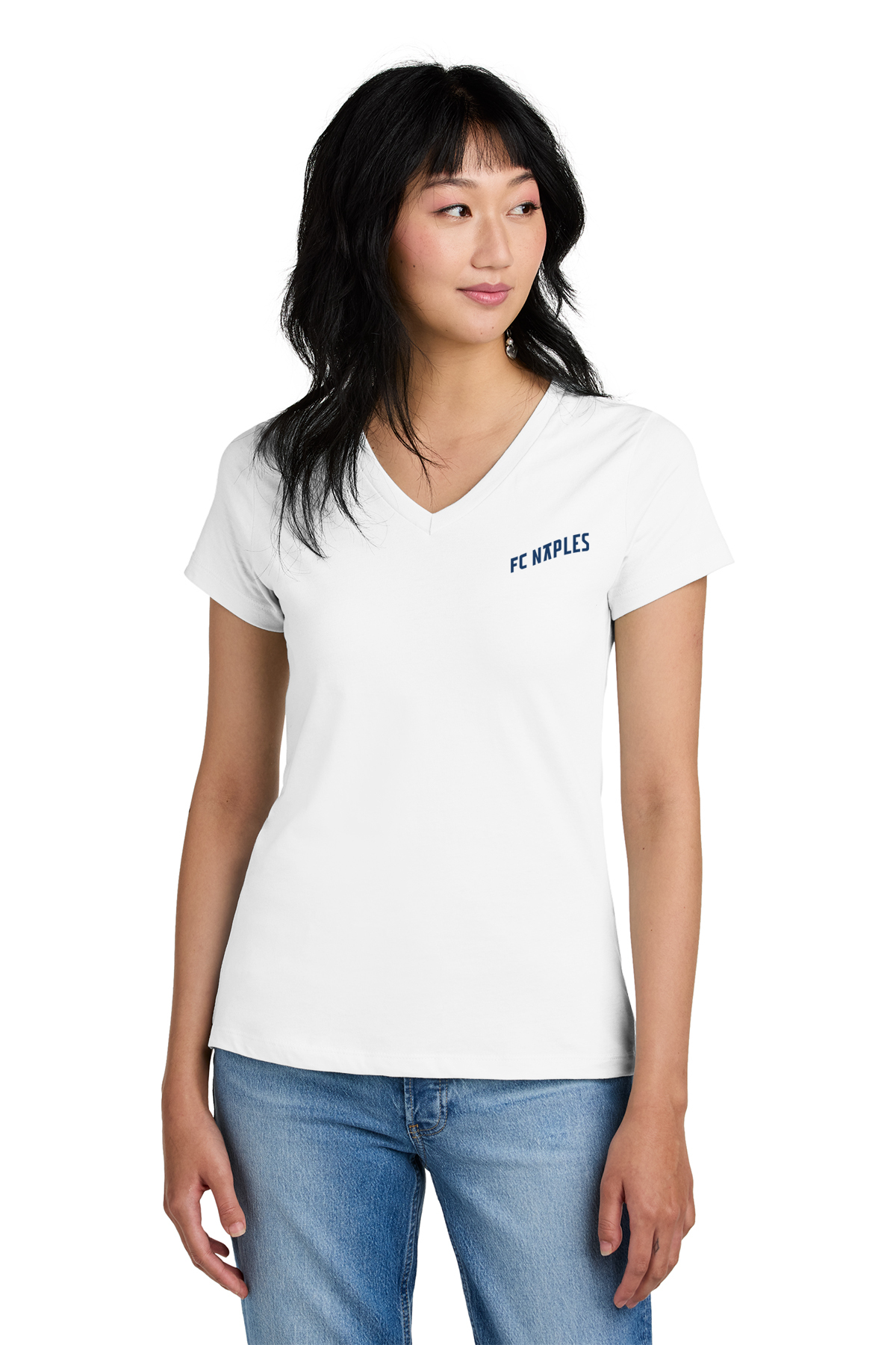 Fc Naples Ladies Vneck white