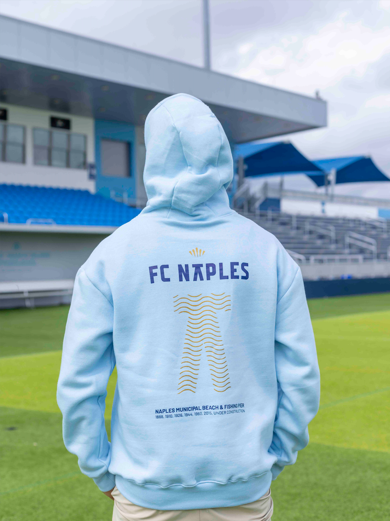 Light Blue Naples Pier Tribute Hoodie