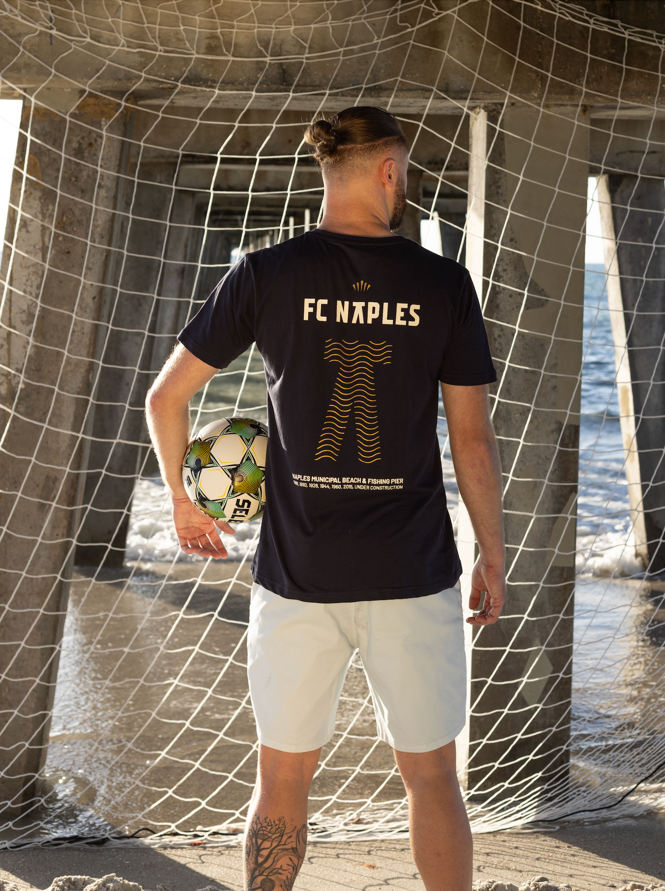 Naples Pier Tribute Tee Navy