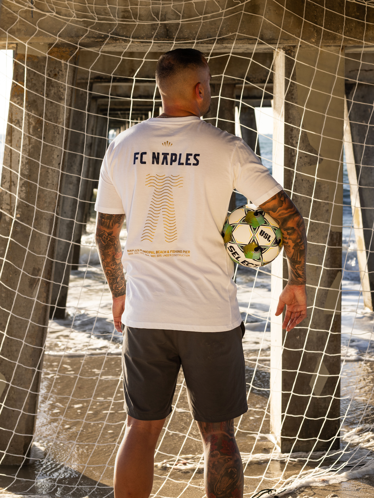 Naples Pier Tribute Tee White