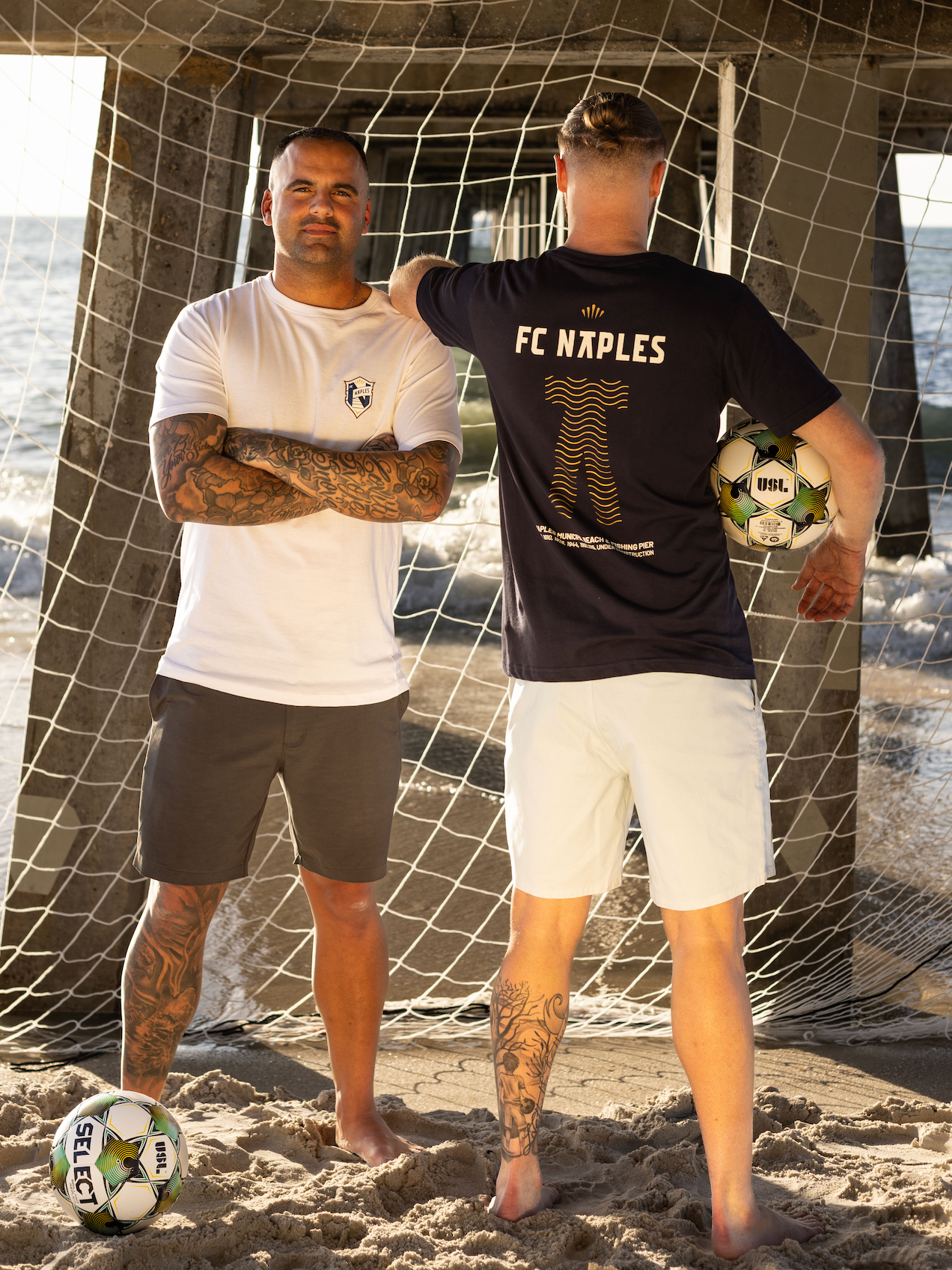 Naples Pier Tribute Tee White