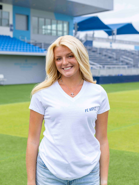 Fc Naples Ladies Vneck white